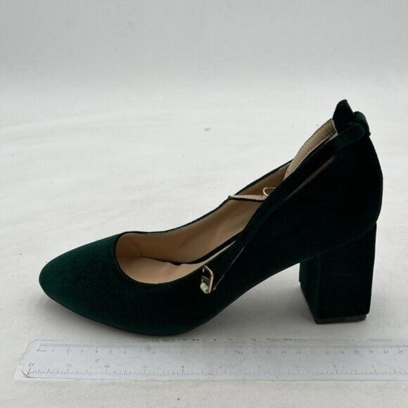 FSJ Women's Ankle Strap Pumps Closed Toe Block High Heel Round Toe Mary Jane Sho - Picture 4 of 8